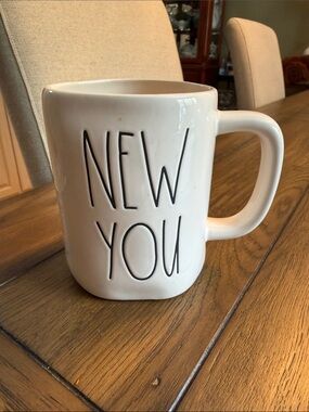 Rae Dunn White and Black "NEW YOU" Ceramic Mug